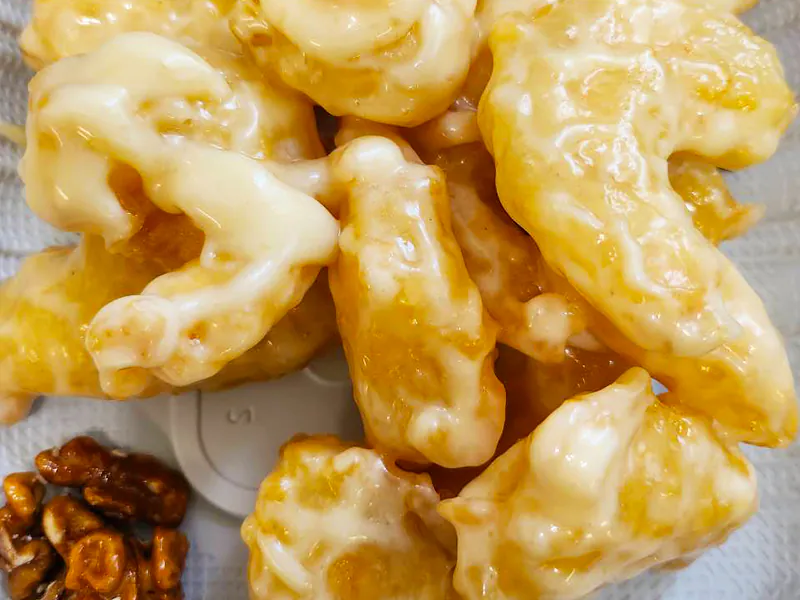 Crispy shrimp in honey sauce with walnuts at New Ocean Restaurant, a Chinese Restaurant in Newark